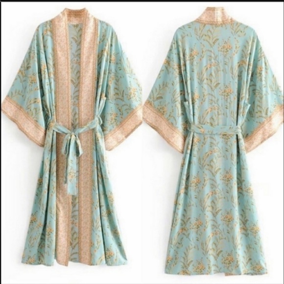 NEW BOHEMIAN VINTAGE ROBE KIMONO - Picture 12 of 14